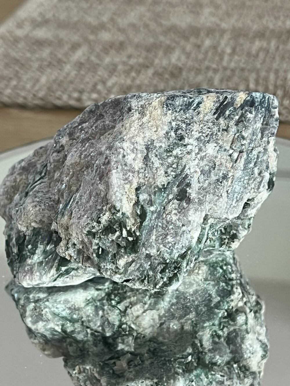 Green Tourmaline in Quartz, Albite, or Mica-Rich Matrix